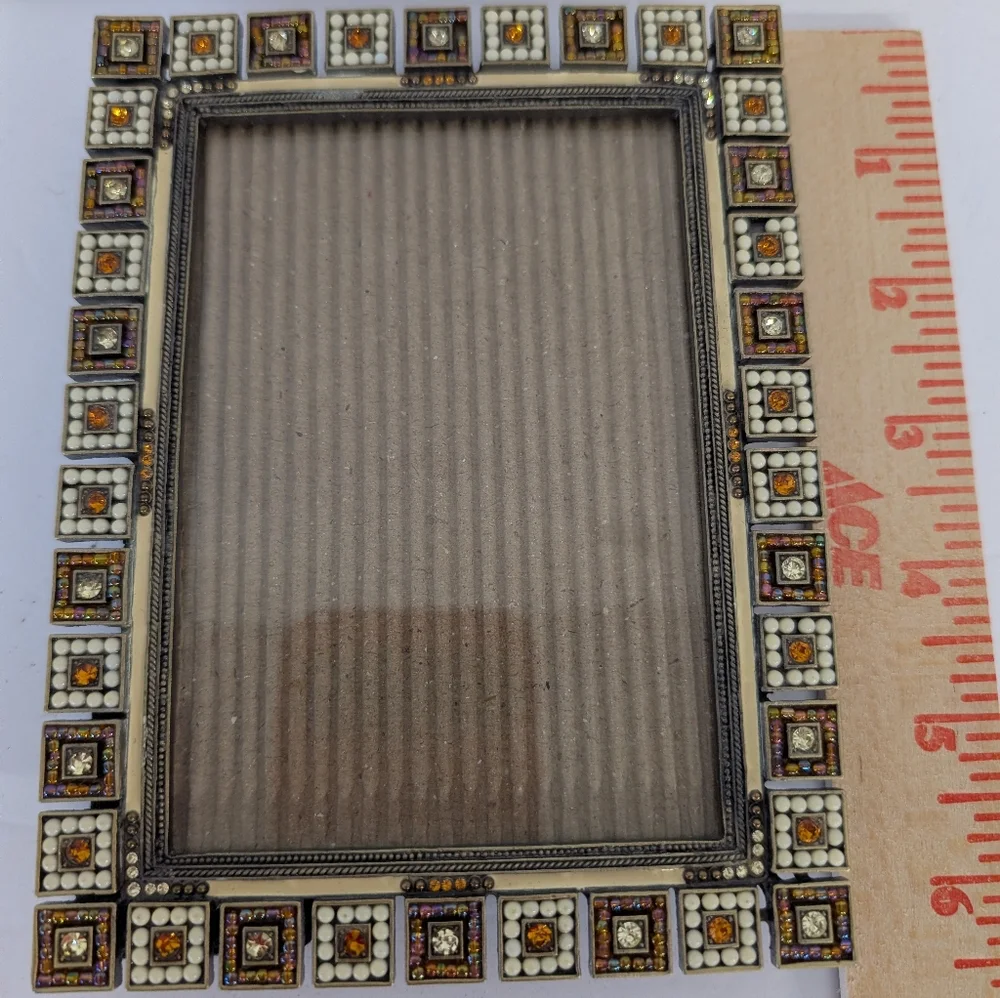 VINTAGE Picture Frame In Multicolor Crystal Bronze